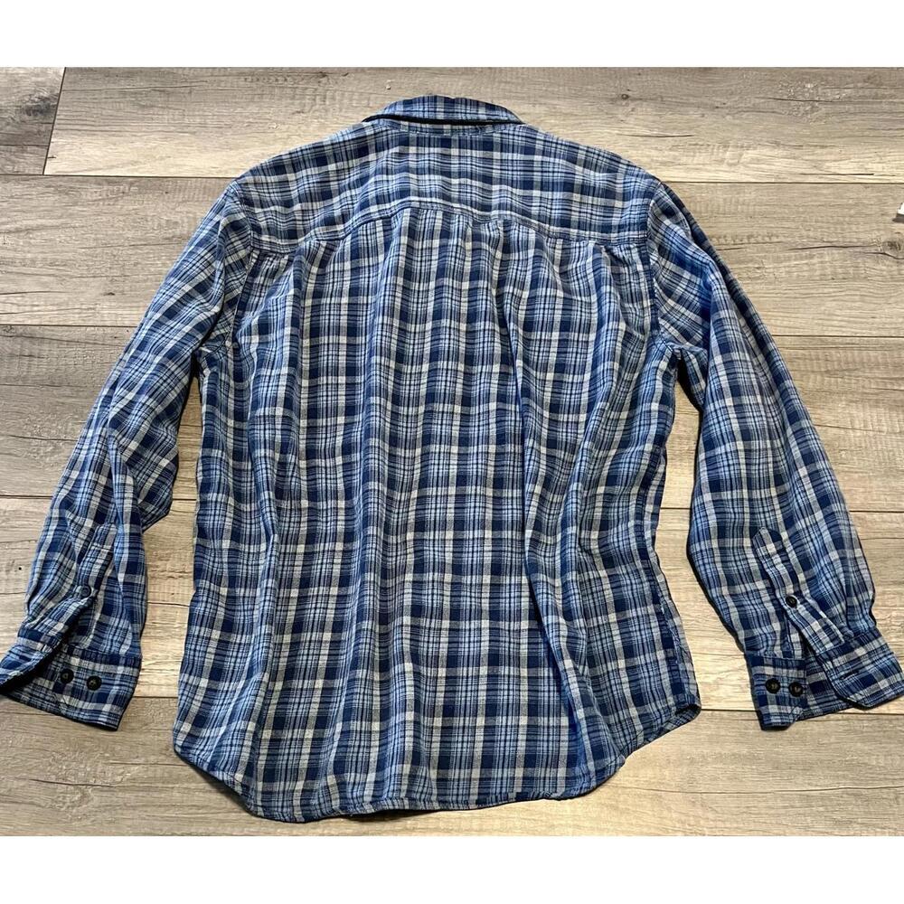 Outdoor Life, Men's Blue Plaid Long Sleeve Casual Shirt, Size Large - Picture 2 of 6